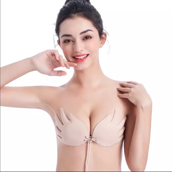 Hand Shape Push Up Strapless Bra B Gray - Picture 3 of 7